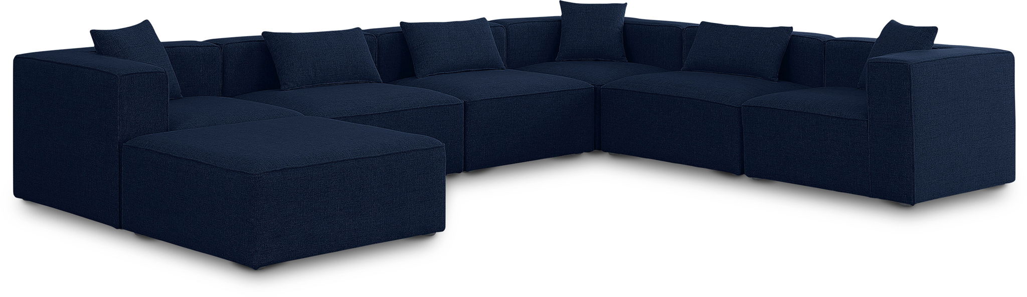 Cube 144" Fabric Upholstered 7pc Modular Sectional