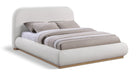 Vaughn Linen Textured Fabric Upholstered Bed - Cream