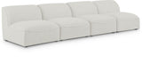 Miramar 132" Linen Textured Fabric Upholstered 4pc. Armless Modular Sofa