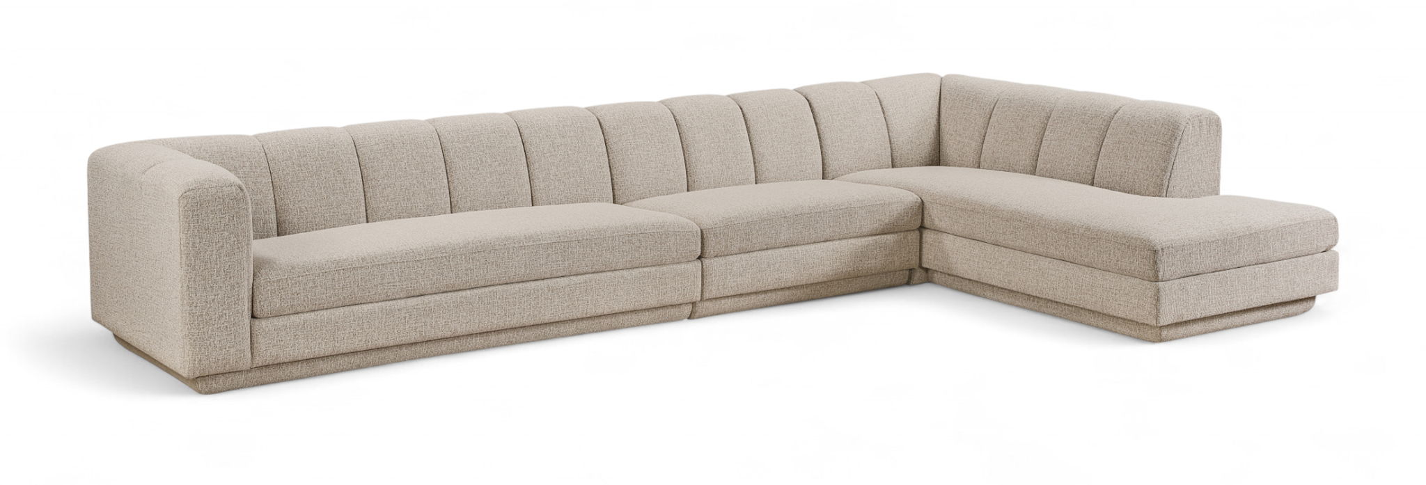 Seccional modular tapizado de tela Modari de 154.25" de 3 piezas
