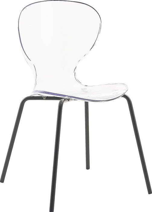 Clarion Lucite Seat And Metal Base Dining Chair