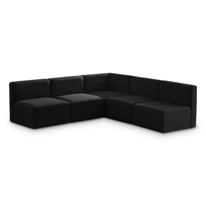 Quincy 94" Velvet Upholstered Comfort 5pc. Modular Sectional