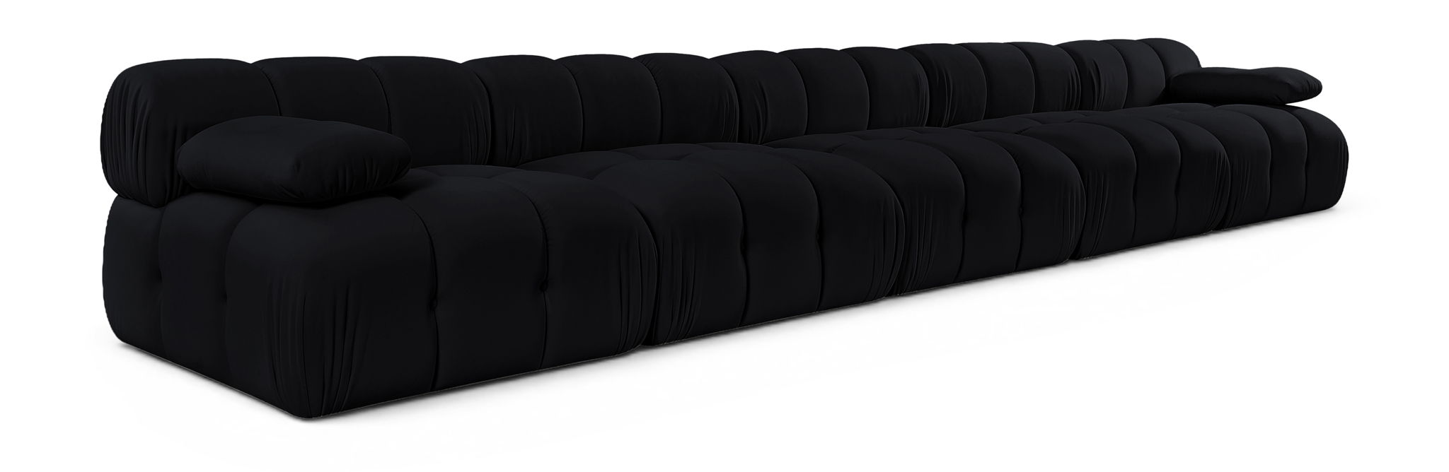Orin 185" Velvet Performance Fabric Upholstered 5 Pc. Modular Sofa