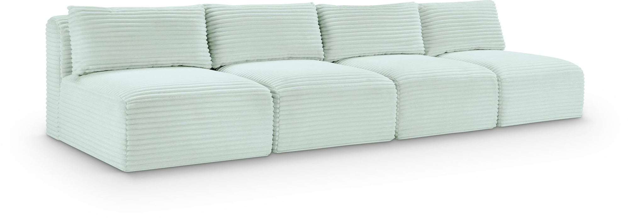 Shaggy 124" Corduroy Performance Fabric Upholstered Modular Sofa