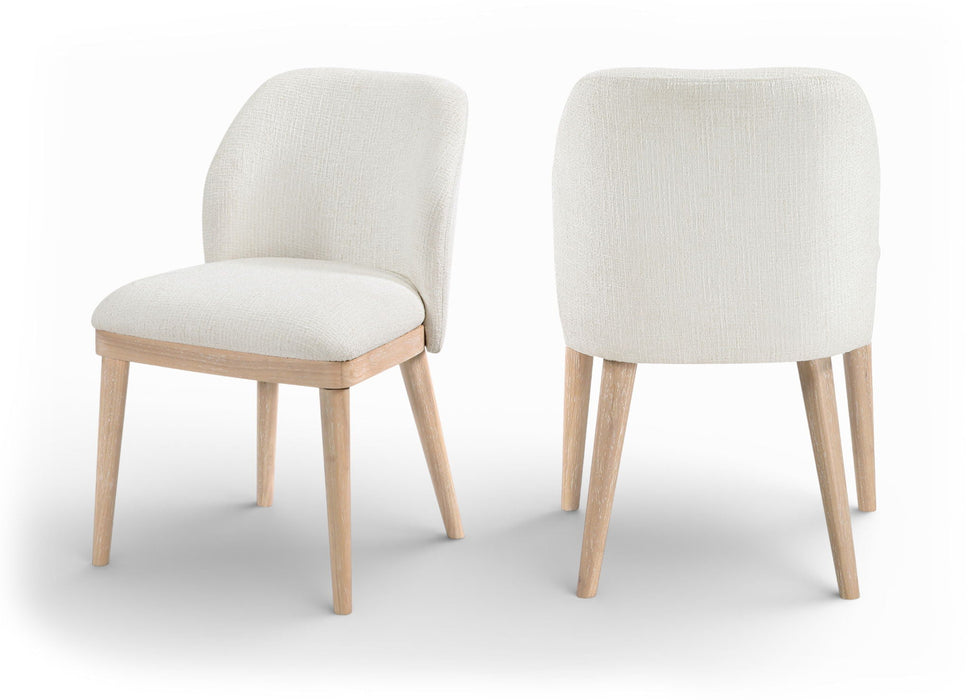 Valeo Linen Textured Fabric Upholstered Dining Chair