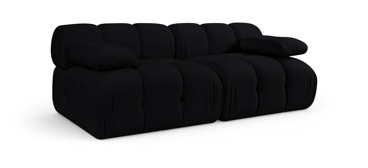 Loveseat modular tapizado de terciopelo de alto rendimiento Orin de 74" de 2 piezas