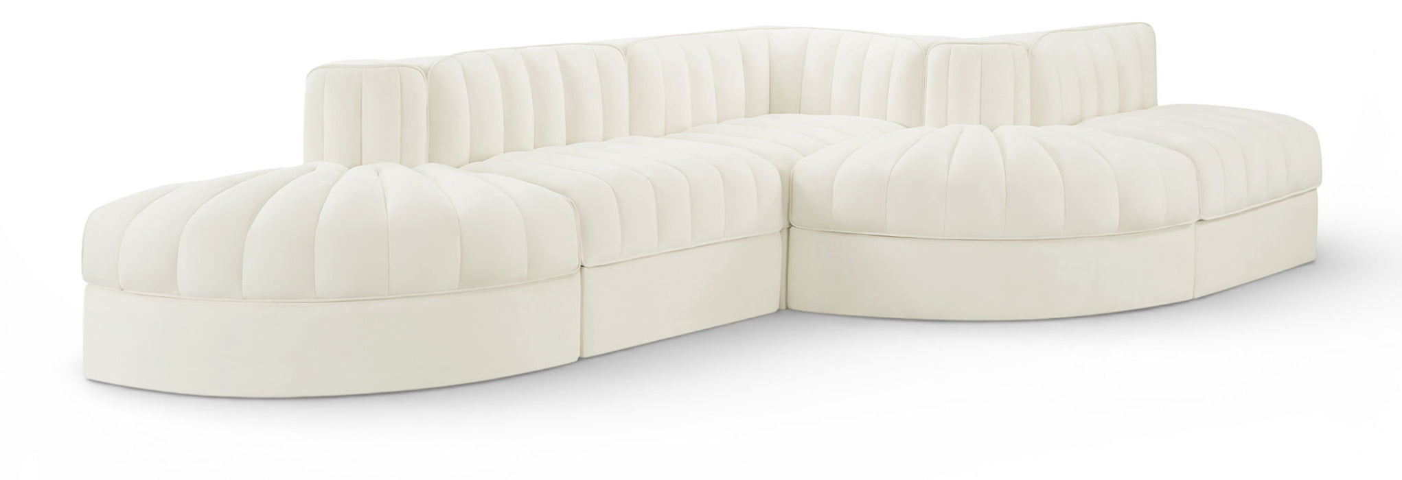Rummi 112" Velvet Performance Fabric Upholstered 5pc. Modular Sectional