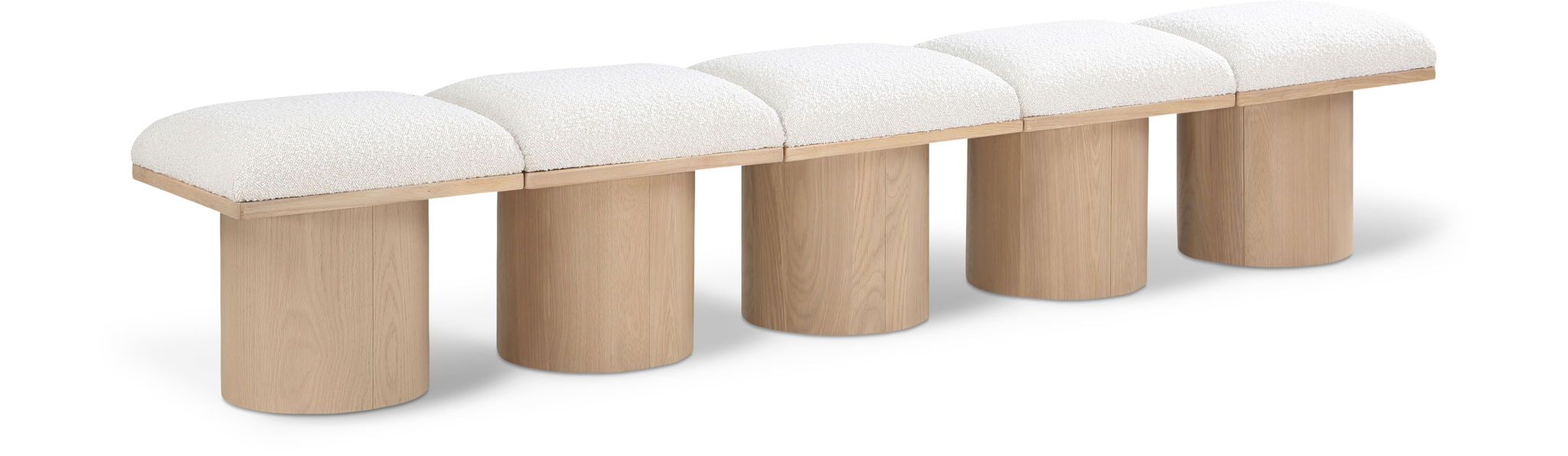 Pavilion Boucle Fabric Upholstered 5pc. Modular Bench