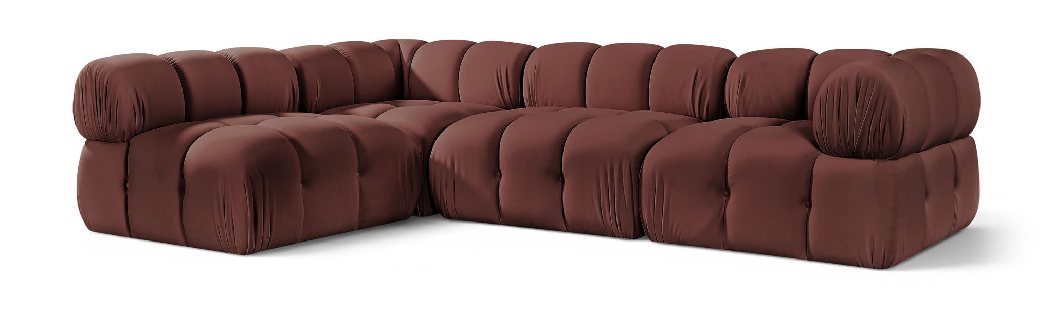Orin 111" Velvet Performance Fabric Upholstered 4 Pc. Modular Sectional