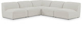 Miramar 104" Linen Textured Fabric Upholstered 5pc. Modular Sectional
