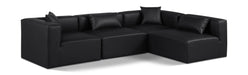 Cube 108" Vegan Leather Upholstered 4pc. Modular Sectional