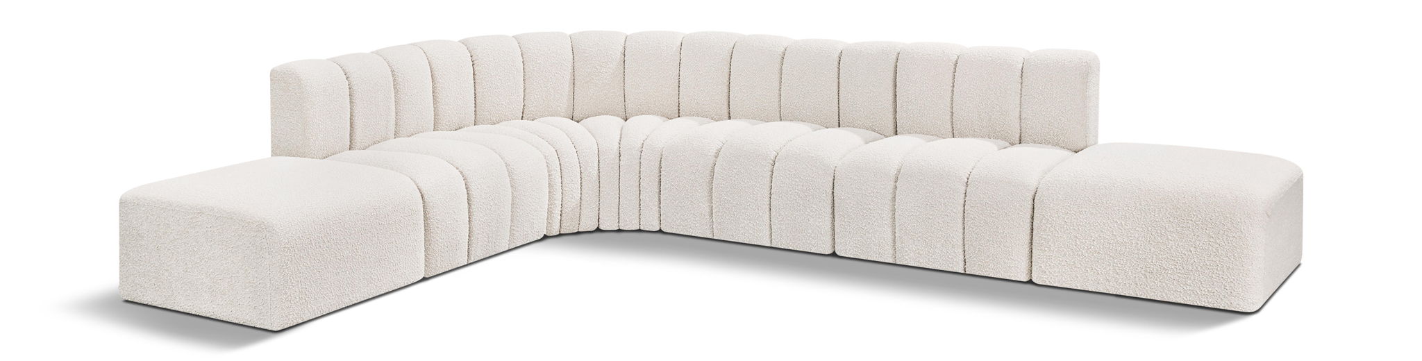 Arc 172" Boucle Fabric Upholstered 7pc. Modular Sectional