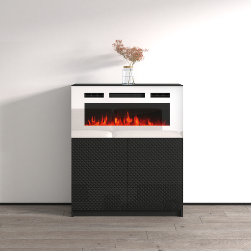 Carla 01 WH-EF Fireplace Sideboard
