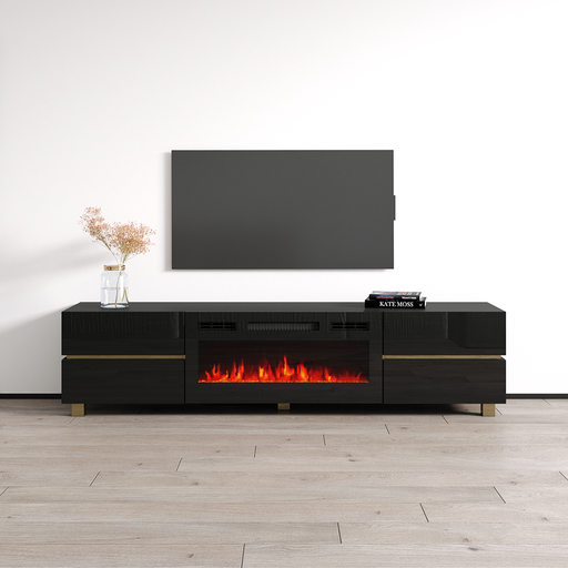 Bono 01 BL-EF Fireplace TV Stand