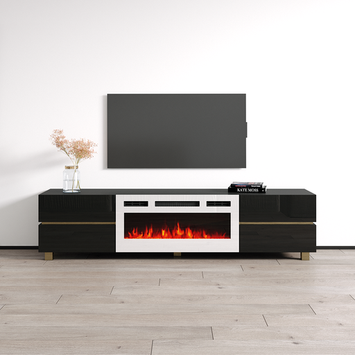 Bono 01 WH-EF Fireplace TV Stand