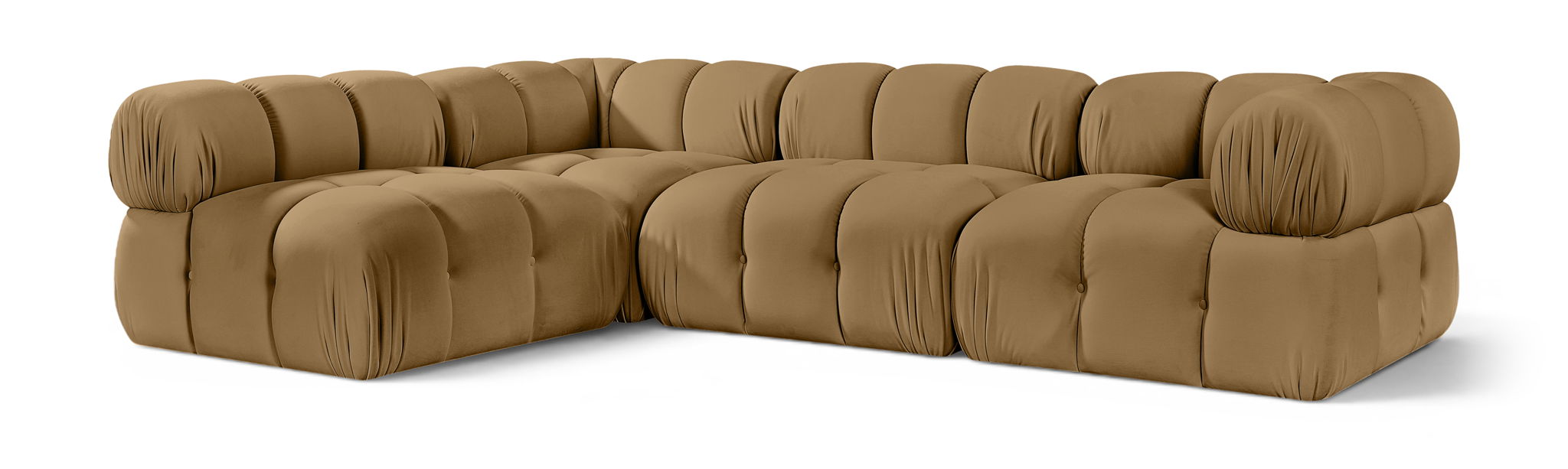 Orin 111" Velvet Performance Fabric Upholstered 4 Pc. Modular Sectional