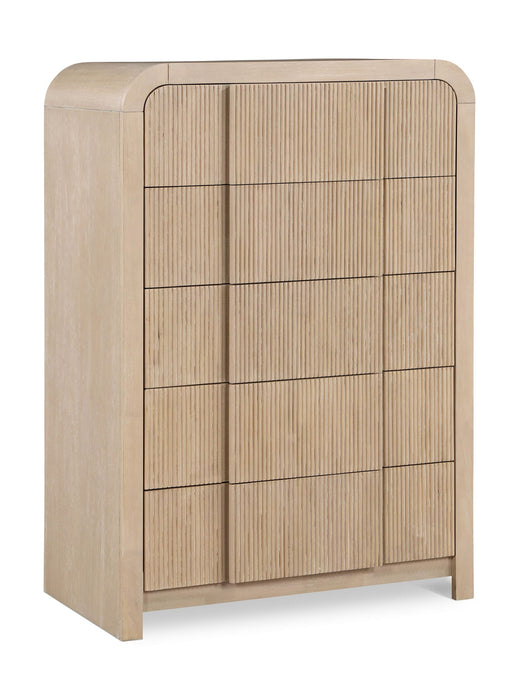 Fluted Solid Wood And Oak Veneer Chest