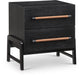 Kaya 25.5" Oak Veneer And Vegan Leather Handle Night Stand
