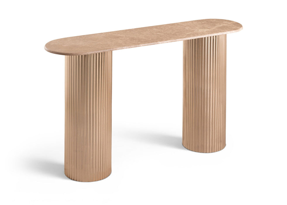Cindra Genuine Marble Top And Iron Base Console Table
