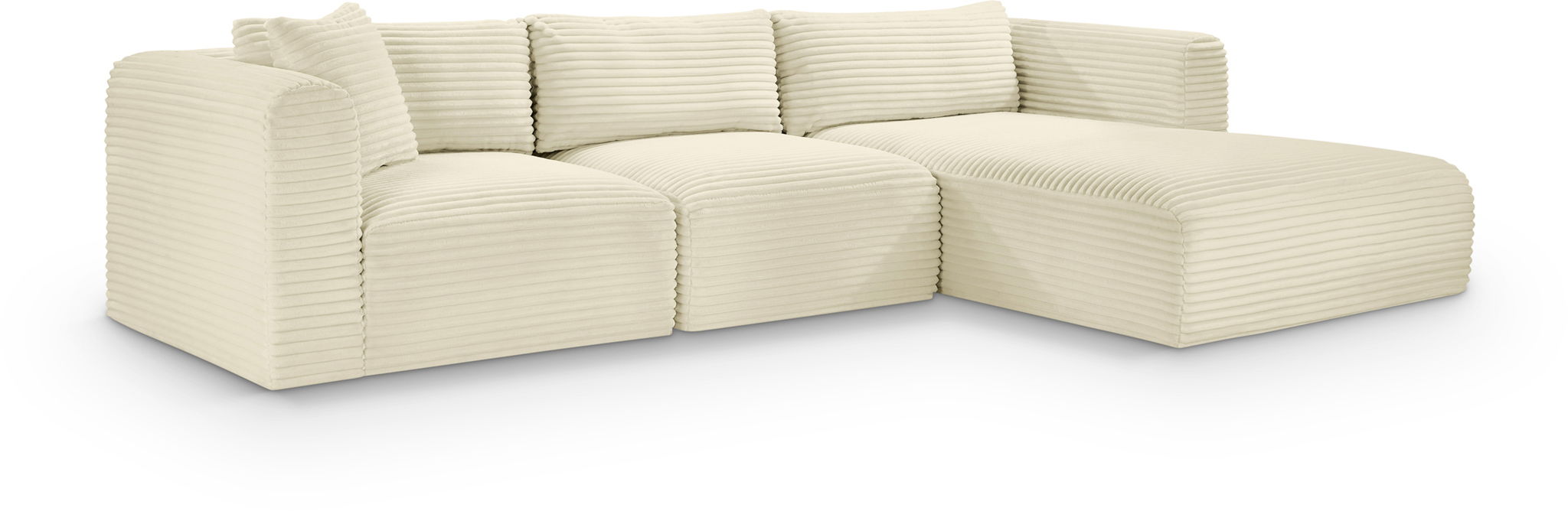 Shaggy 114" Corduroy Performance Fabric Upholstered Modular Sectional