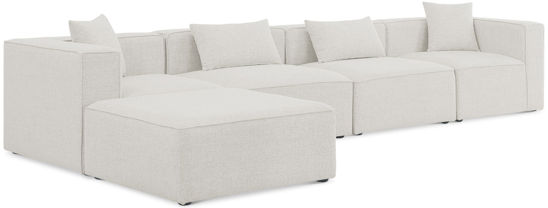 Cube 144" Fabric Upholstered 5pc Modular Sectional