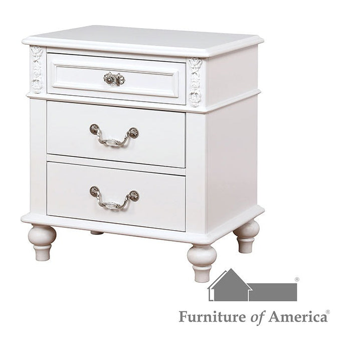 Belva Nightstand W/ Usb Outlet - White