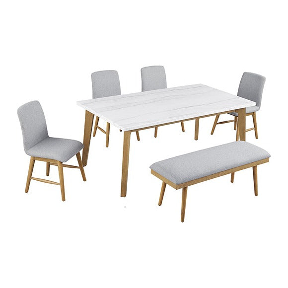 Mandier 6 Pc. Dining Table Set w/ Bench - Natural