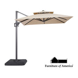 Fida **oversize** 8FT Square Umbrella W/ Double Top