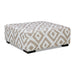 Loughlin Ottoman - Ivory/Light Brown