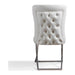 Pearl white pu/silver-chair