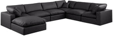 Comfy 158" Vegan Leather Upholstered 7pc. Modular Sectional