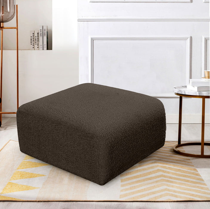 Arc Boucle Fabric Upholstered Modular Ottoman