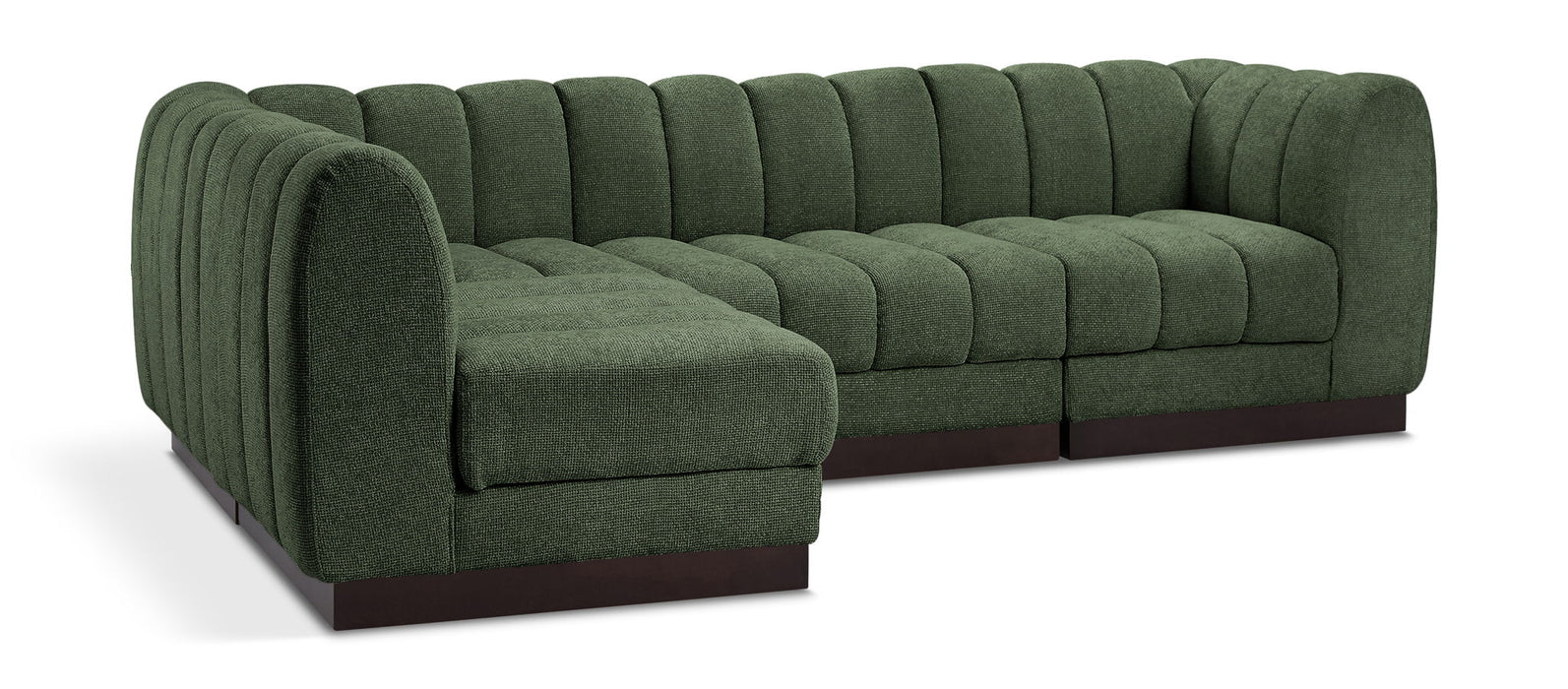 Quinn 101" Chenille Fabric Upholstered 4pc. Modular Sectional