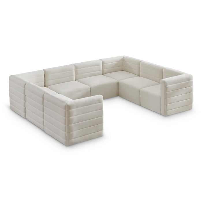 Quincy 126" Velvet Upholstered Comfort 8pc. Modular Sectional
