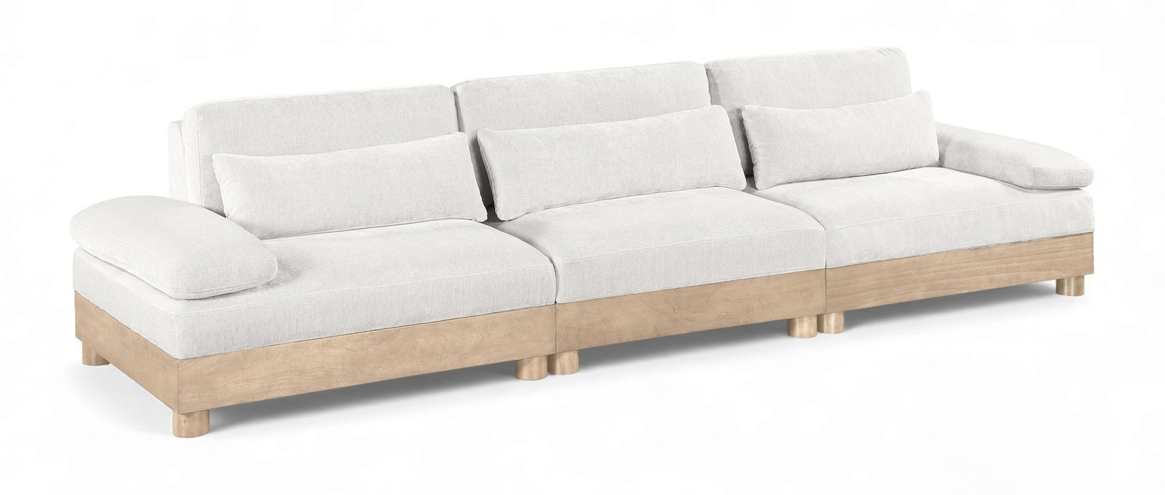 Turin 135.5" Chenille Fabric Upholstered 3pc. Modular Sofa