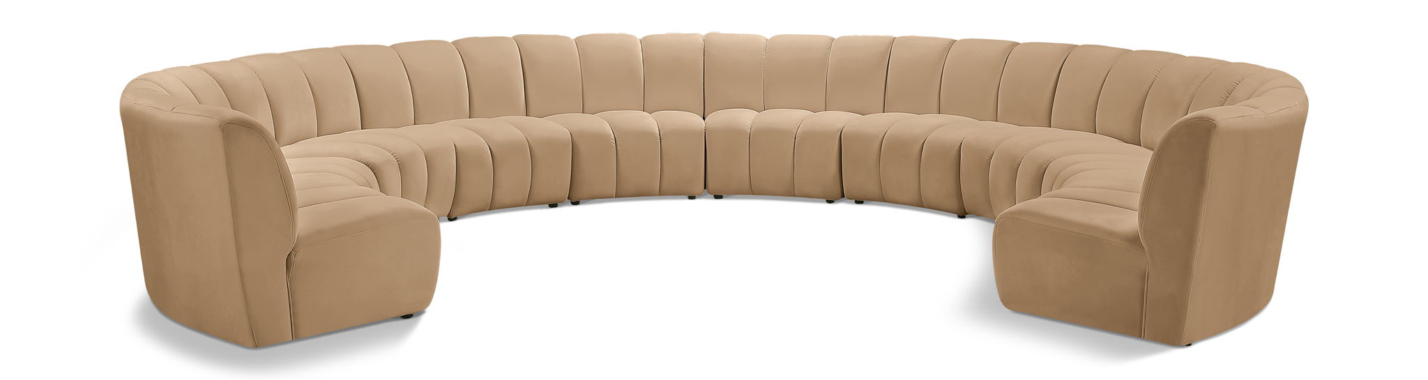 Infinity 178" Velvet Upholstered 10pc. Modular Sectional