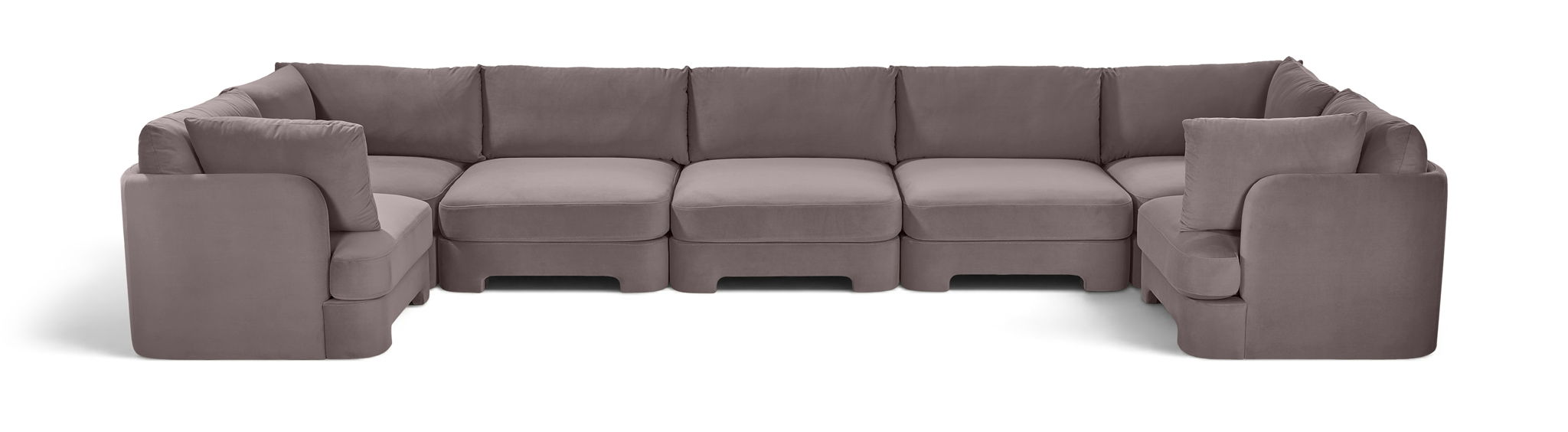 Hammond 185" Velvet Performance Fabric Upholstered 7pc. Modular Sectional