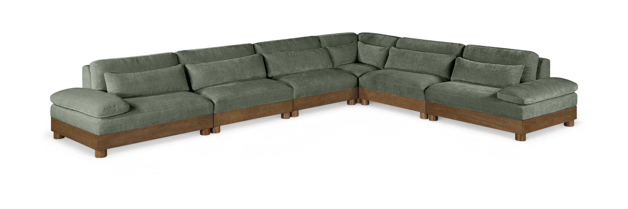 Turin 167.75" Chenille Fabric Upholstered 6pc. Modular Sectional