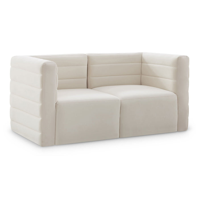 Quincy 63" Velvet Upholstered Comfort 2pc. Modular Loveseat