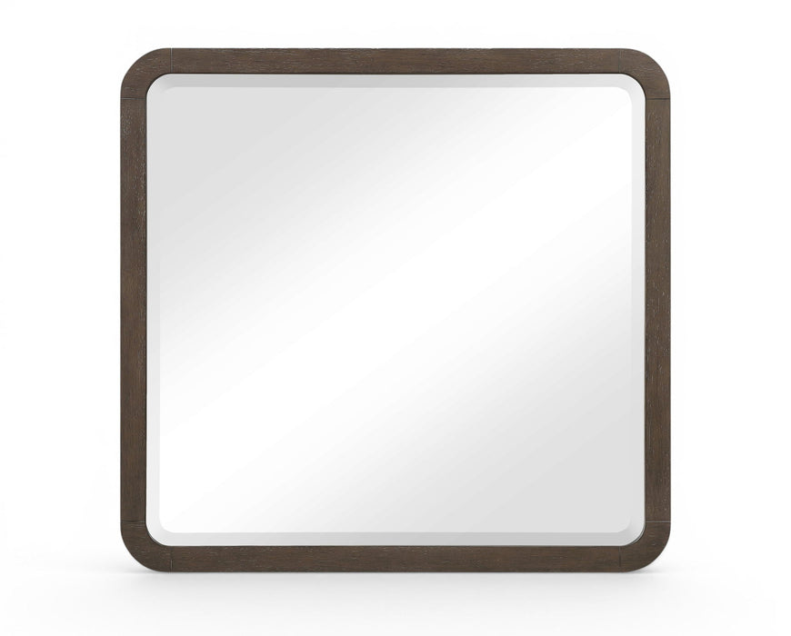 Morino 42" W X 40" H Oak Veneer And Solid Wood Frame Mirror