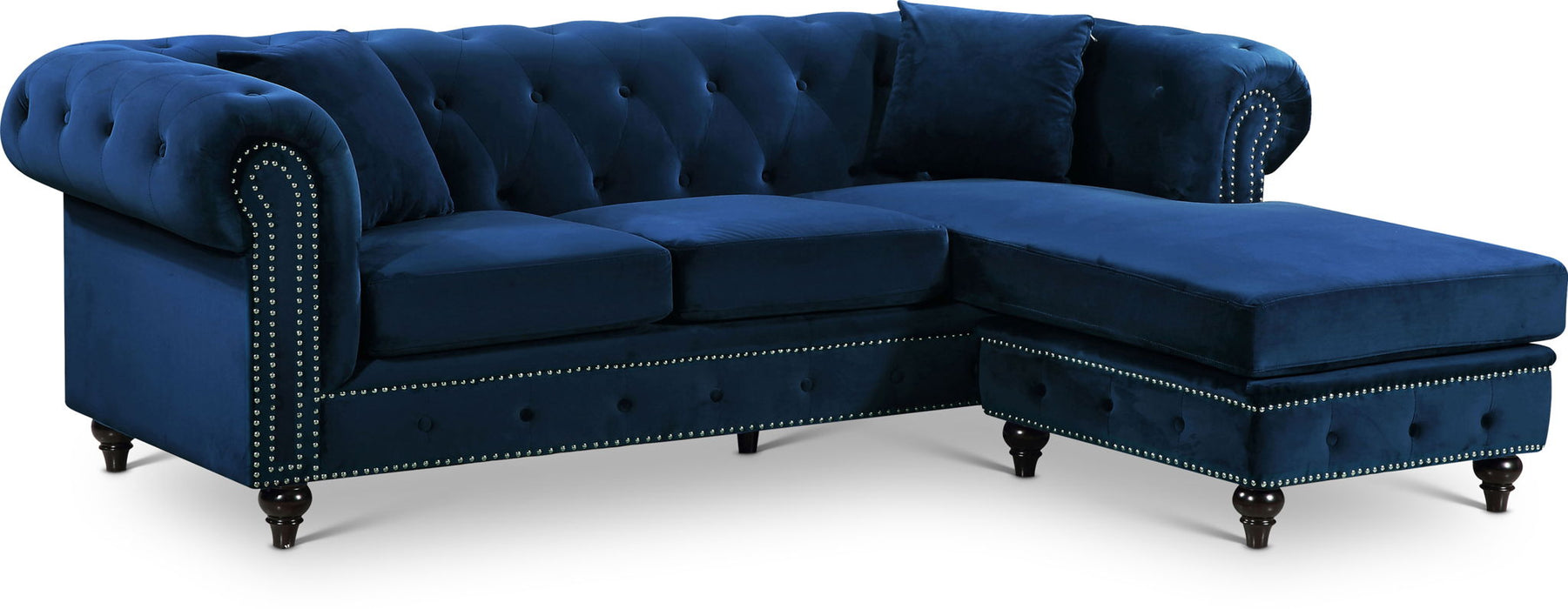 Sabrina 96" Velvet Upholstered Reversible 2pc. Sectional