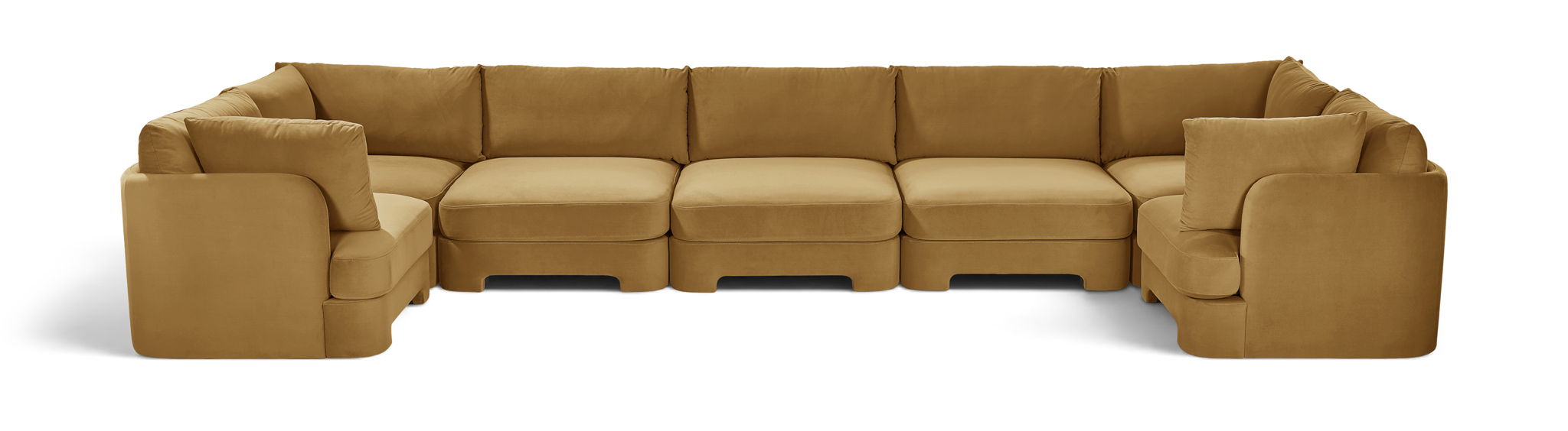 Hammond 185" Velvet Performance Fabric Upholstered 7pc. Modular Sectional