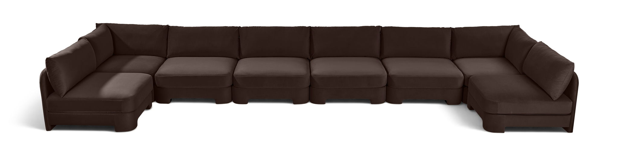 Hammond 222" Velvet Performance Fabric Upholstered 8pc. Modular Sectional