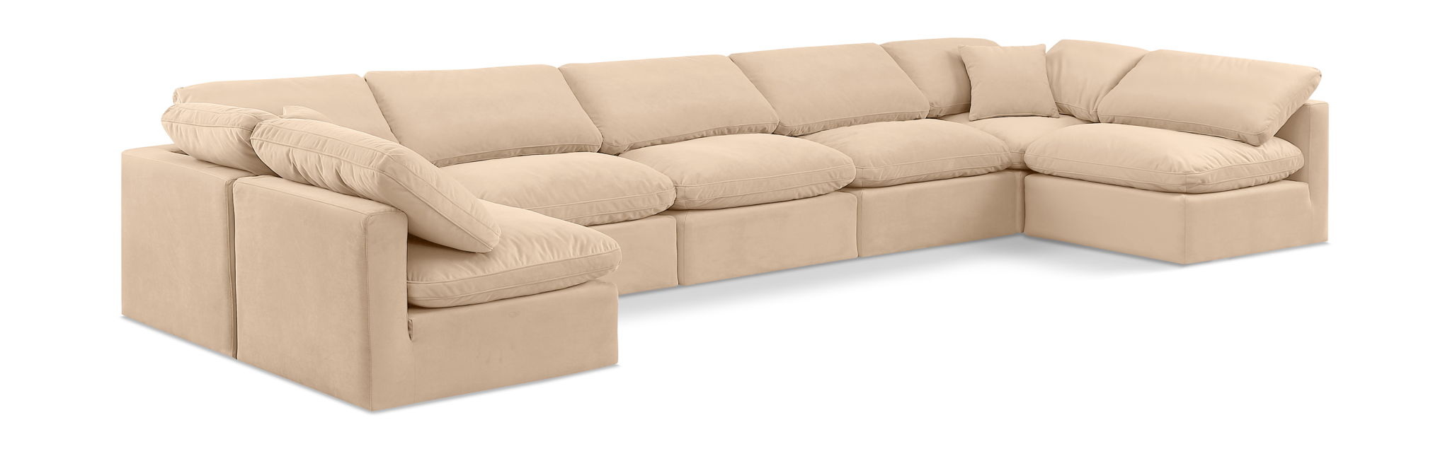 Indulge 175" Velvet Upholstered 7pc. Modular Sectional