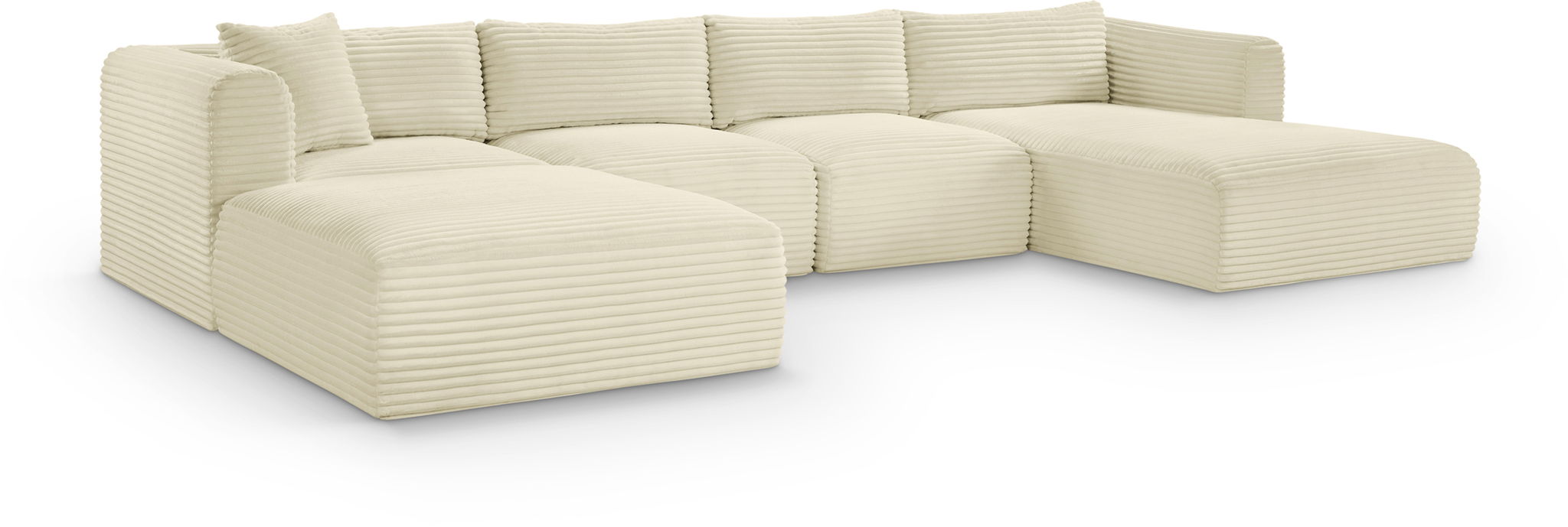 Shaggy 145" Corduroy Performance Fabric Upholstered Modular Sectional