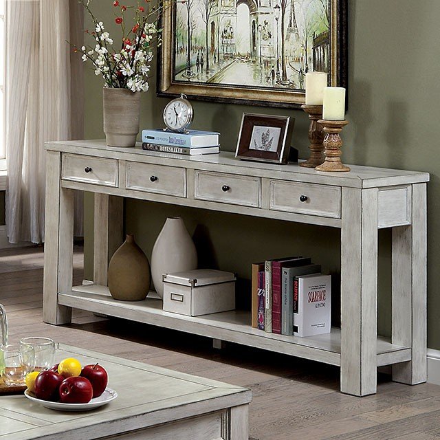Meadow Sofa Table - Antique White