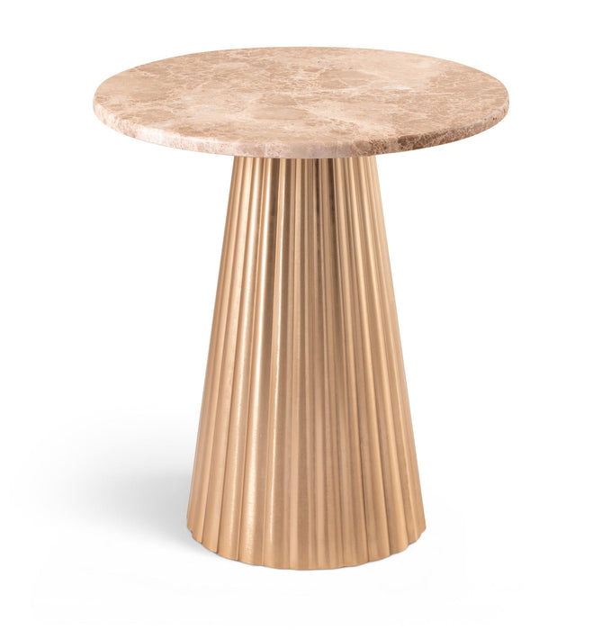 Cindra Genuine Marble Top And Iron Base End Table