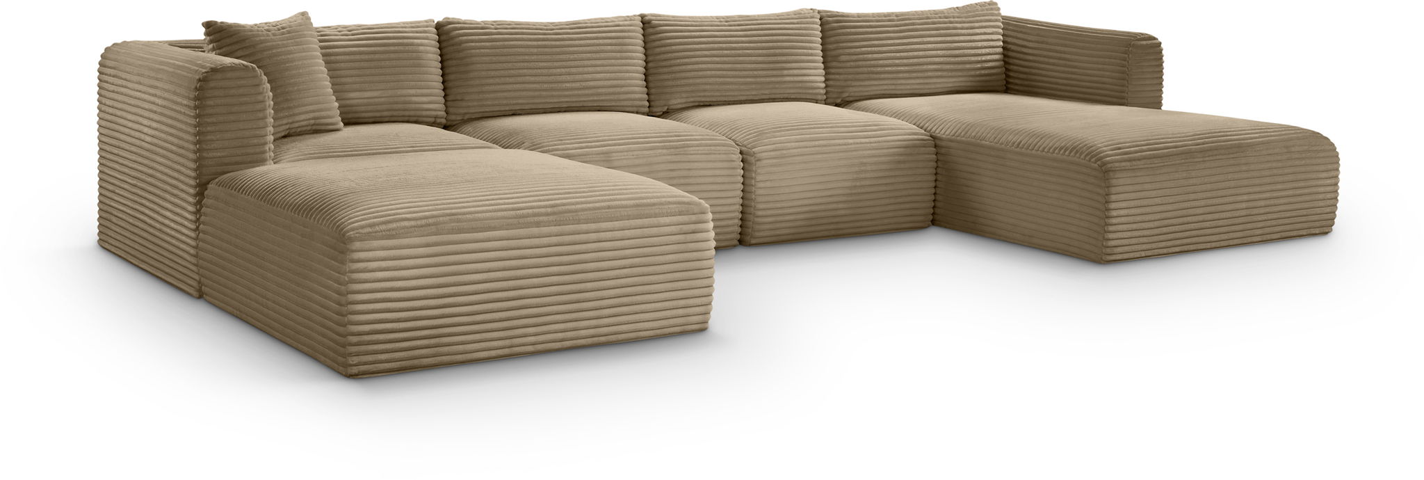 Shaggy 145" Corduroy Performance Fabric Upholstered Modular Sectional