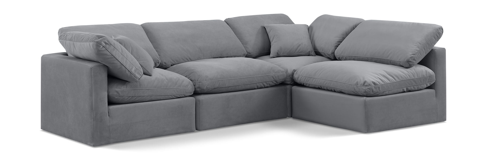 Indulge 105" Velvet Upholstered 4pc. Modular Sectional