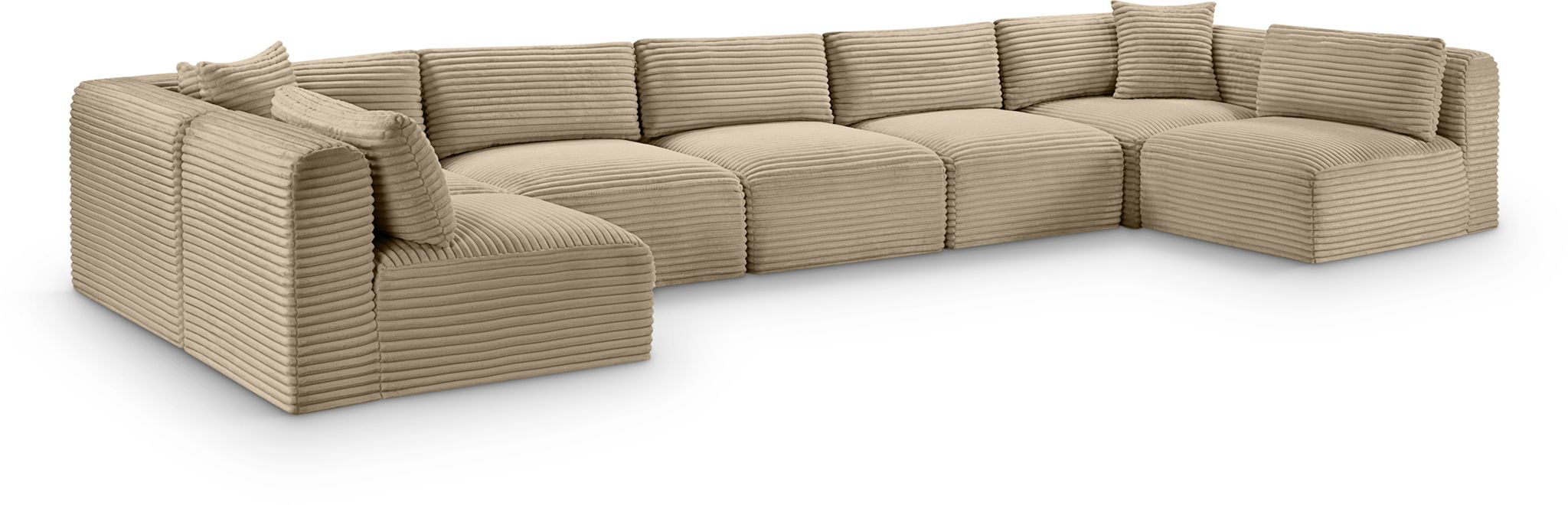Seccional modular tapizado de pana de alto rendimiento Shaggy de 171"